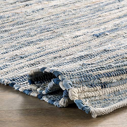 nuLOOM Maile Denim Stripes Runner Rug, 2' 6" x 8', Blue