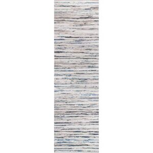nuLOOM Maile Denim Stripes Runner Rug, 2' 6" x 8', Blue
