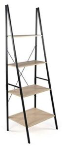 humble crew bookcase 4-tier 71" tall wood ladder shelf, sandwashed grey