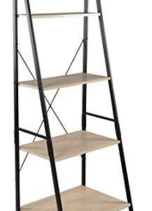 Humble Crew Bookcase 4-Tier 71" Tall Wood Ladder Shelf, Sandwashed Grey