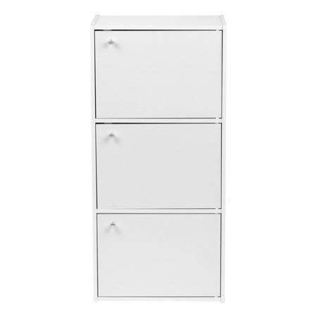 IRIS USA, Inc. USA 3 Tier Wood Storage Shelf with Door, White