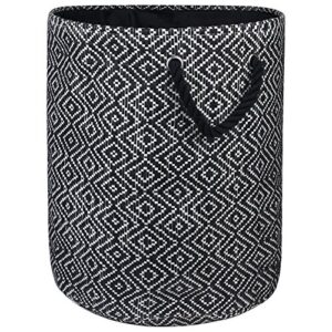 dii woven paper storage bin, diamond basketweave, black/white, medium