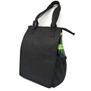 Thermo Tote Insulated Lunch Bag Wine Cooler Tote Bag Reusable Tall Water Bottle Carrier For Adults Men Women (Pack of 2 for Price of 1 - Royal & Black - ST3091)