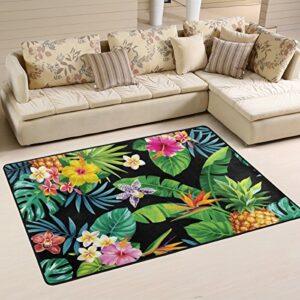 u life vintage tropical plants pineapple large area rug runner floor mat carpet for entrance way doorway living room bedroom kitchen office 36 x 24 & 72 x 48 inch 3 x 2 & 6 x 4 feet
