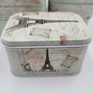 HADAAYA Paris Themed French Style Multipurpose Storage Nesting Tins with Lid - Set of 3, shabby chic