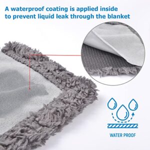 Kritter Planet Waterproof Pet Blanket, Pee Urine Proof Dog Blanket Cover for Couch Bed Furniture Protector, Liquid Proof Blanket for Small Medium Dogs, Charcoal Grey