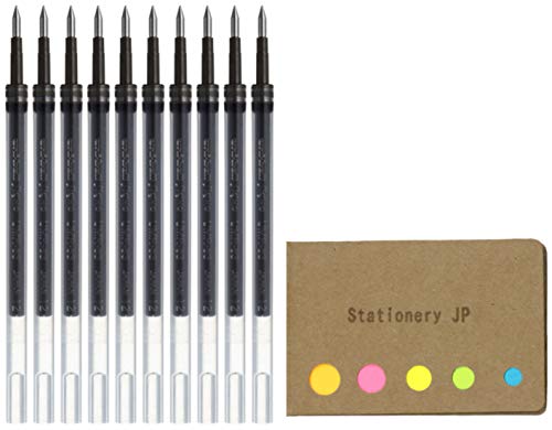 UMR-83E Refills for Signo 307 Gel Ink Ballpoint Pen, 0.38mm, Black Ink, 10-Pack, Sticky Notes Value Set