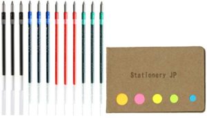 sxr-80-07 refills for jetstreem ballpoint pen, 0.7mm, 4 colors, 12-pack, sticky notes value set