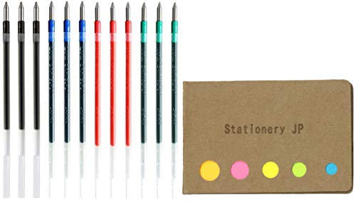 SXR-80-07 Refills for Jetstreem Ballpoint Pen, 0.7mm, 4 Colors, 12-Pack, Sticky Notes Value Set