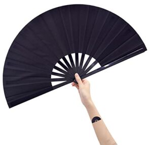 amajiji large folding fan, chinease/japanese folding nylon-cloth hand fan, women hand folding fans hand fan gift fan craft fan folding fan dance fan