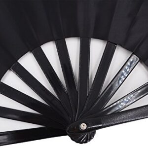 Amajiji Large Folding Fan, Chinease/Japanese Folding Nylon-Cloth Hand Fan, Women Hand Folding Fans Hand Fan Gift fan Craft fan Folding Fan Dance Fan