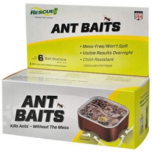 rescue! ant baits – indoor ant killer, ant trap alternative - 6 bait stations