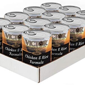 Victor Super Premium Dog Food – Chicken and Rice Formula Pâté – Canned Wet Adult Dog and Puppy Food - All Breed Sizes, 12 x 13.2 oz Cans