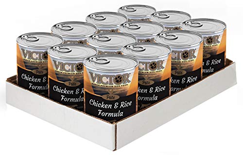 Victor Super Premium Dog Food – Chicken and Rice Formula Pâté – Canned Wet Adult Dog and Puppy Food - All Breed Sizes, 12 x 13.2 oz Cans