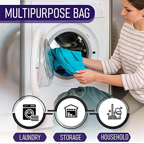 Super Extra Large Heavy Duty 100% Nylon Laundry Storage Bag, H U G E size: L 40" x H 50", Laundry Bag with Locking Closure Drawstring, Machine Washable, XXL Organizer Bag. Made in USA (GREEN)