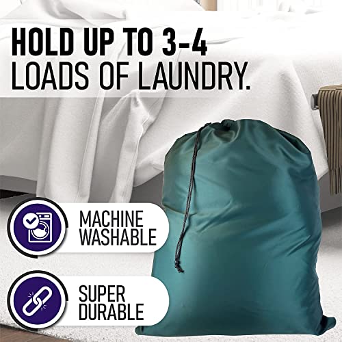 Super Extra Large Heavy Duty 100% Nylon Laundry Storage Bag, H U G E size: L 40" x H 50", Laundry Bag with Locking Closure Drawstring, Machine Washable, XXL Organizer Bag. Made in USA (GREEN)