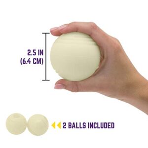 Chew King Dog 2 Piece Glowing Fetch Ball,White for Medium Breeds