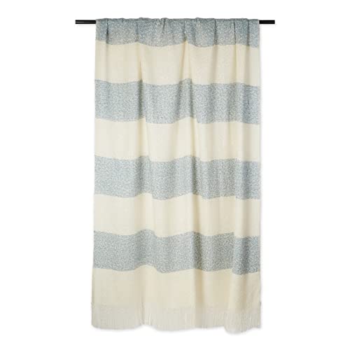 DII Coastal Acrylic Rugby Stripe Woven Throw, 50x60, Blue