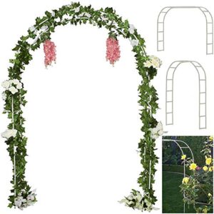 tytroy reconfigurable & easy-to-assemble metal outdoor & indoor 7'6" garden or wedding arch arbor for wedding bridal party elegant decorations & garden climbing plants vines (white 1pc)