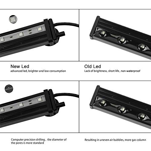 SZMiNiLED 20" Aquarium Light with Air Bubble Hole, 5050 RGB LED Fish Tank Light with 16 Colors and 4 Modes, IP68 Waterproof LED Aquarium Lights with Remote Controller for Fish Tank (52CM)