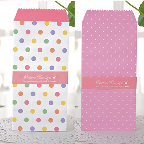 SCStyle 50 Pack Colored Envelopes 3.35 x 6.89 Inches 10 Unique Design Cute Coin invitation Gift Card Postcard Colorful Envelopes