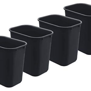 Acrimet Wastebasket Bin 27QT (Plastic) (Black Color) (Set of 4)