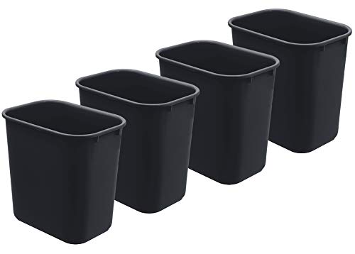 Acrimet Wastebasket Bin 27QT (Plastic) (Black Color) (Set of 4)