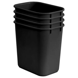 Acrimet Wastebasket Bin 27QT (Plastic) (Black Color) (Set of 4)