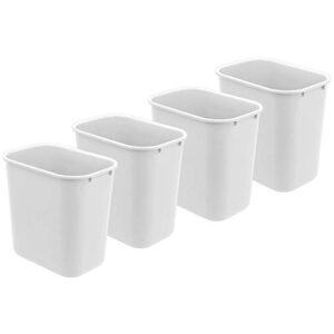 acrimet wastebasket bin 27qt (plastic) (white color) (set of 4)