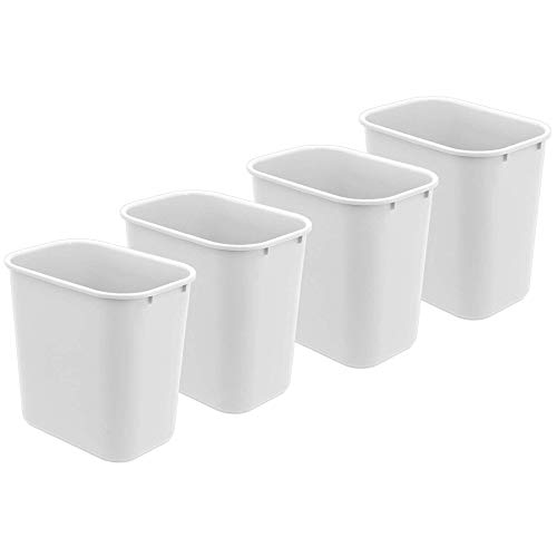 Acrimet Wastebasket Bin 27QT (Plastic) (White Color) (Set of 4)