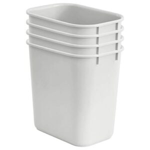 Acrimet Wastebasket Bin 27QT (Plastic) (White Color) (Set of 4)