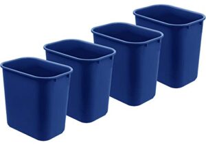 acrimet wastebasket bin 27qt (plastic) (blue color) (set of 4)