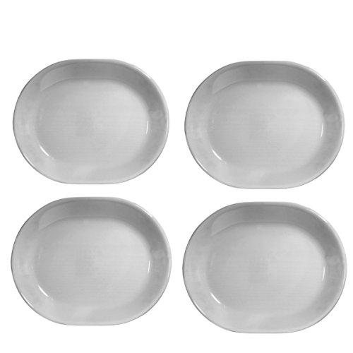 Corelle Livingware 12-1/4-inch Serving Platter, Winter Frost White (4)