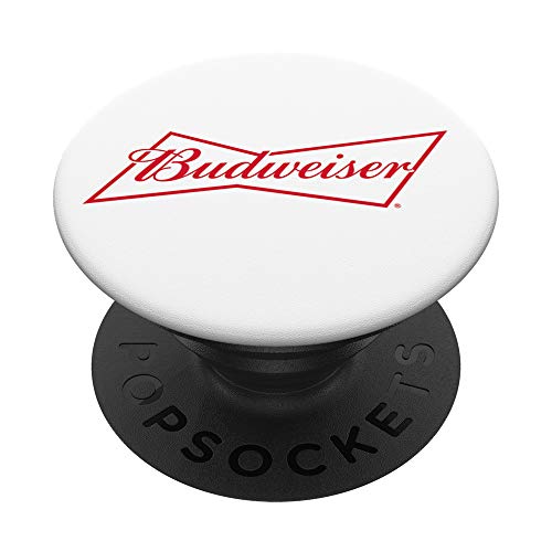 Budweiser White PopSockets Stand for Smartphones & Tablets PopSockets PopGrip: Swappable Grip for Phones & Tablets