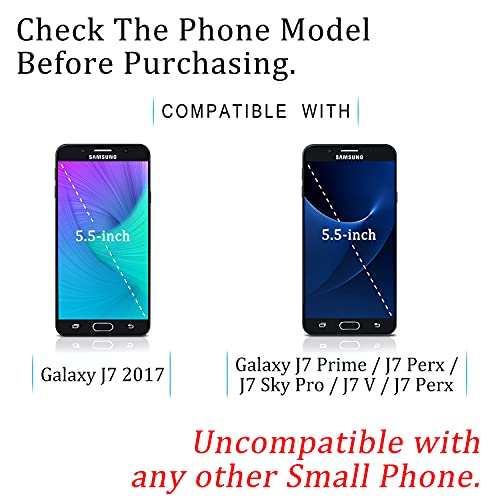 KATIN [2-Pack] For Samsung Galaxy J7 2017, J7 Prime, J7 Perx, J7 Sky Pro, J7 V, J7 Perx Tempered Glass Screen Protector No-Bubble, 9H Hardness, Easy to Install