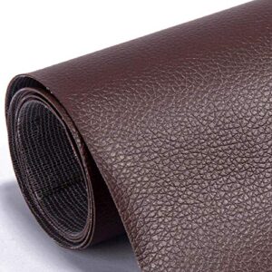 nw 54.0" x 39.4" leather repair, sofa leather repair, car seat leather repair patch-adhesive backing-first aid for sofa car seat (dark brown)