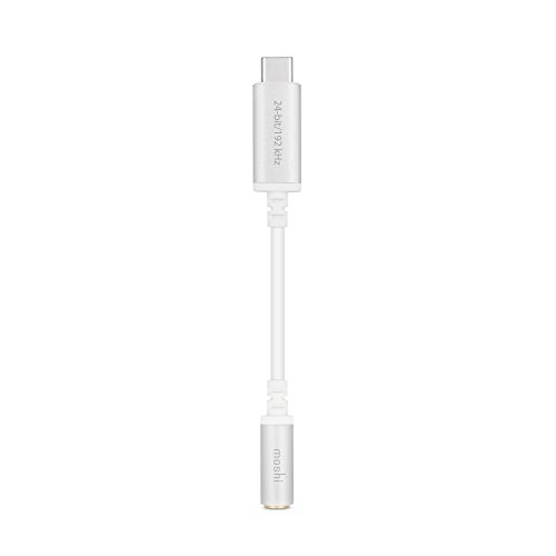 Moshi USB-C for 3.5mm Headphone Digital Audio Adapter, Built-in DAC, Supports 24-bit/192 kHz