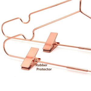 10Pack Koobay 17" Metal Hook Wire Rose Gold Copper Hangers with Clips Clothes Stroage Coat Hangers