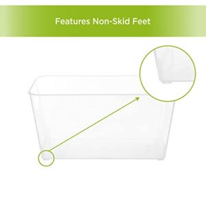 Kenney Organizer Bin with Handles, 3.75” L x 8.75” W x 3.75” H, Clear, 2 Piece