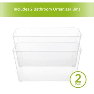 Kenney Organizer Bin with Handles, 3.75” L x 8.75” W x 3.75” H, Clear, 2 Piece