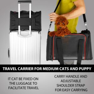 X-ZONE PET Dogs Carrier Cats Carrier Airline Approved Pet Carriers,Soft Sided Collapsible Pet Travel Carrier for Medium Cats and Puppy, Small Dogs Carrier for Travel