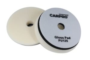 carpro gloss pad - extreme high gloss, made of unique japanese open cell polyurethane foam, beveled profile, both dual action and rotary machines - 5" (pack of 1)