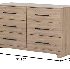 South Shore Primo 6-Drawer Double Dresser, Rustic Oak