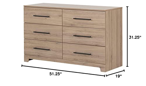 South Shore Primo 6-Drawer Double Dresser, Rustic Oak