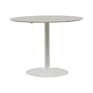 coaster round dining table in white 105261