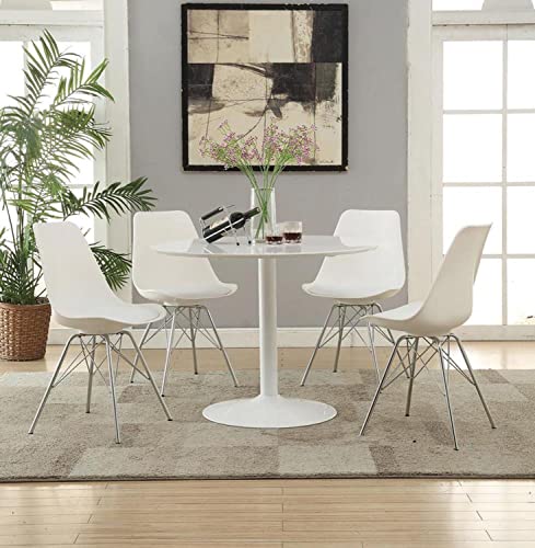 Coaster Round Dining Table in White 105261