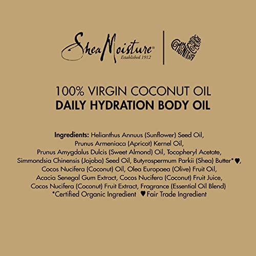 SheaMoisture Daily Hydration Body Oil Virgin Coconut Oil For Dry Skin Paraben Free 8 oz