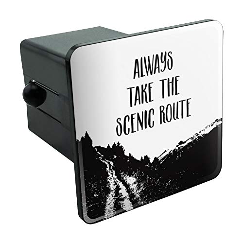 Always Take The Scenic Route Hiking Travel Tow Trailer Hitch Cover Plug Insert 2"