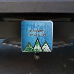 The Mountains They are Calling Hiking Nature Tow Trailer Hitch Cover Plug Insert 2"