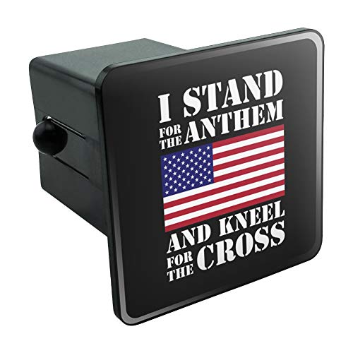 I Stand for The Flag Kneel Cross USA American Flag Patriotic Tow Trailer Hitch Cover Plug Insert 2"